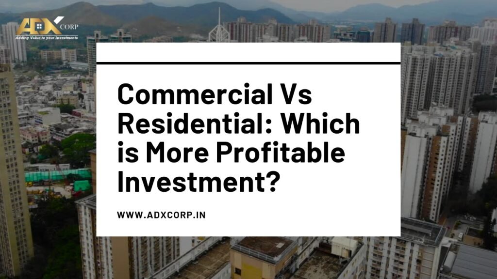 Image of commercial vs residential buildings, showcasing the diversity in real estate investment options.